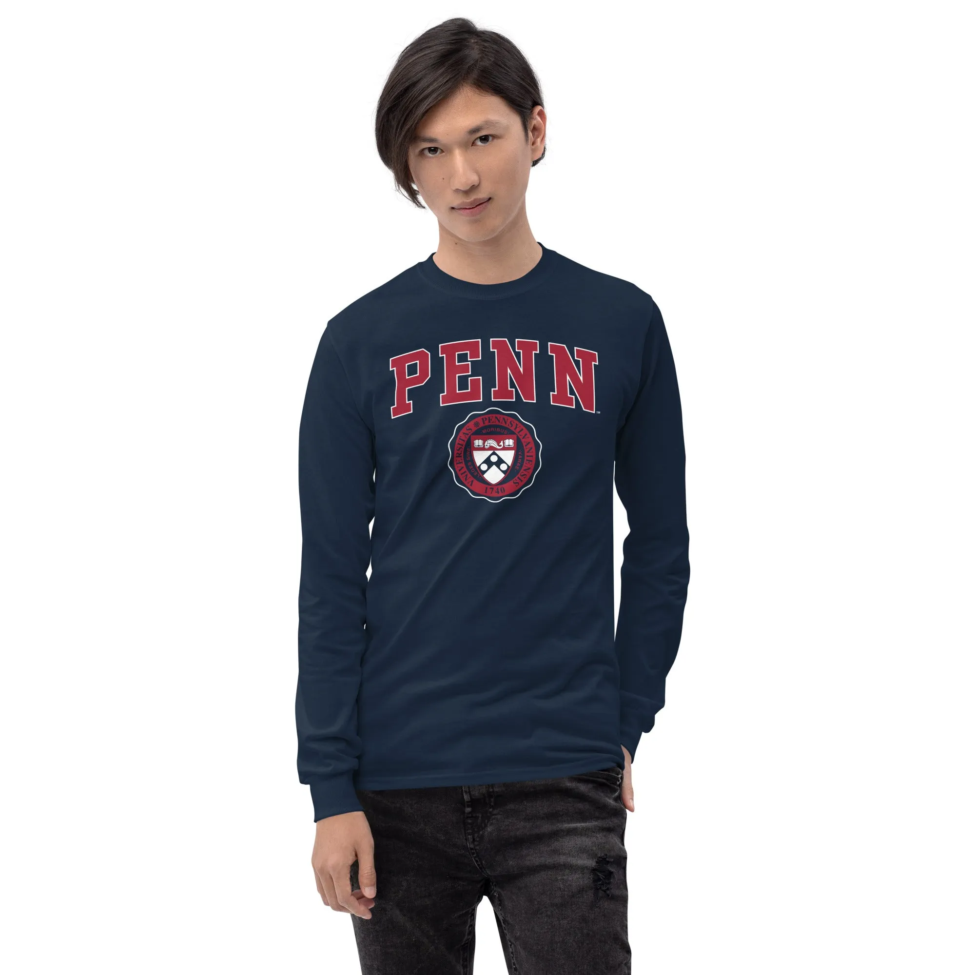 University of Pennsylvania Quakers Penn Heritage Long Sleeve T-Shirt (Navy) sold by Ivy Sport product image thumbnail 4