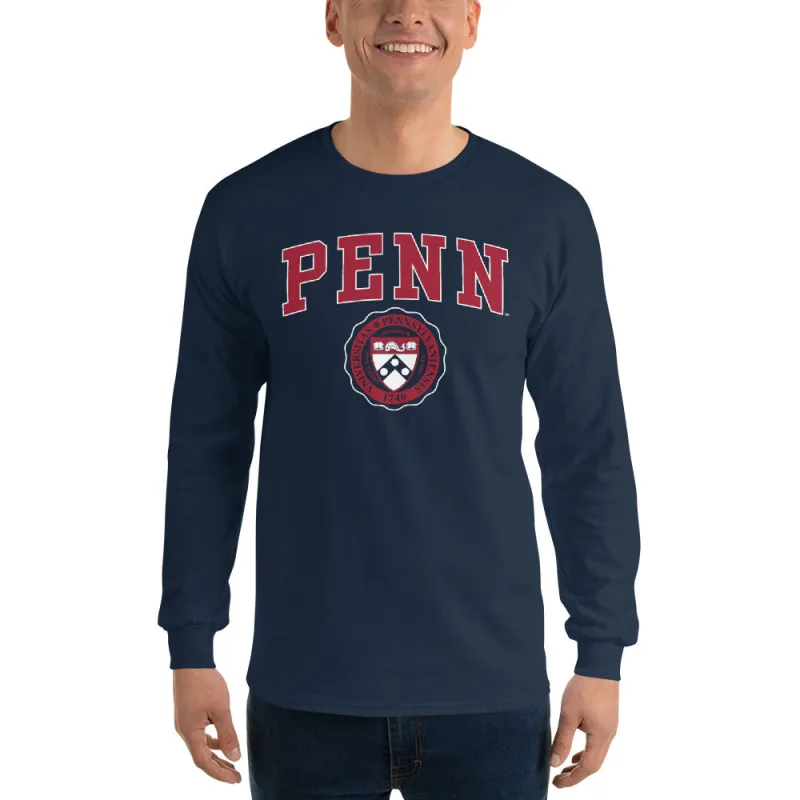 University of Pennsylvania Quakers Penn Heritage Long Sleeve T-Shirt (Navy) sold by Ivy Sport