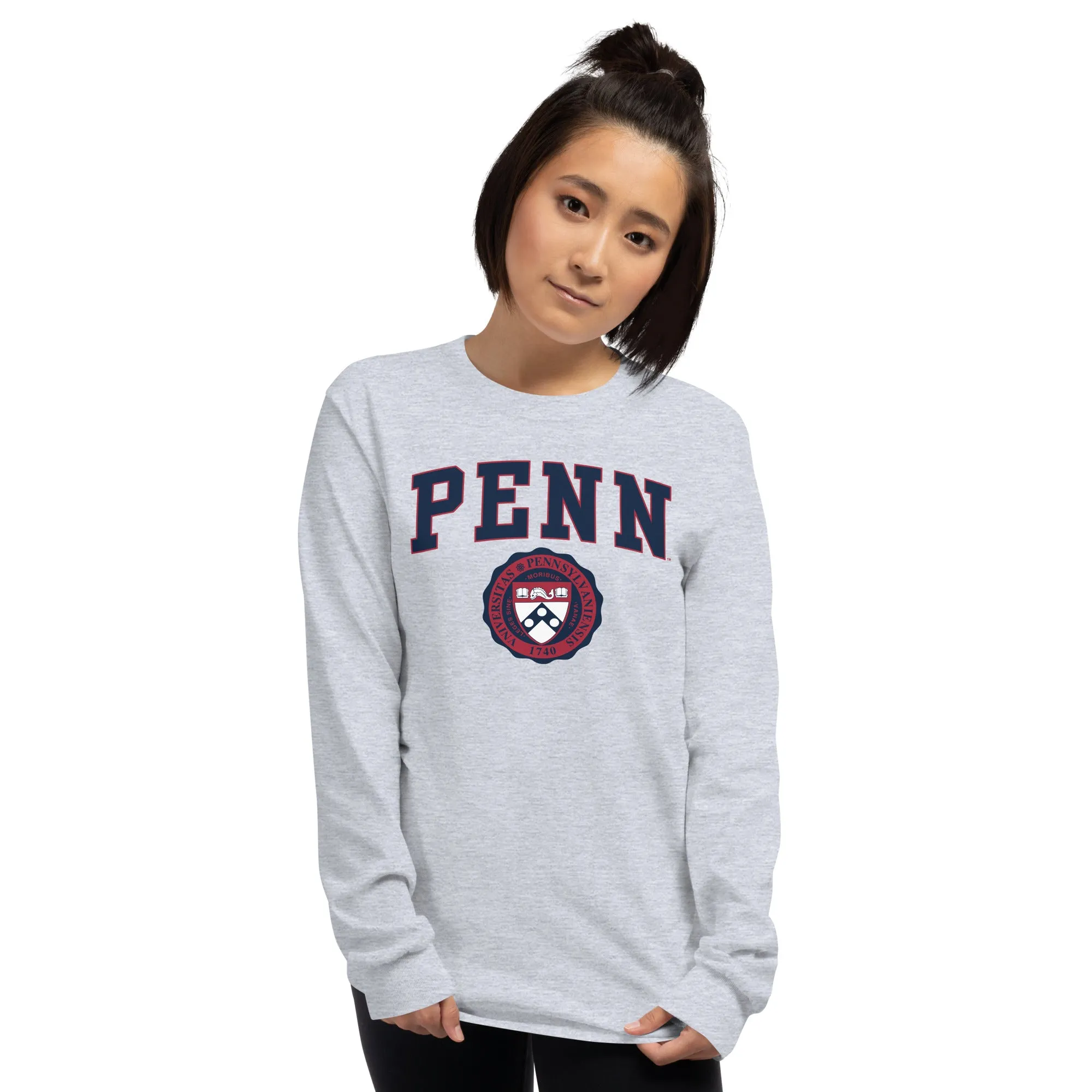University of Pennsylvania Quakers Penn Heritage Long Sleeve T-Shirt (Charcoal Grey) sold by Ivy Sport product image thumbnail 4