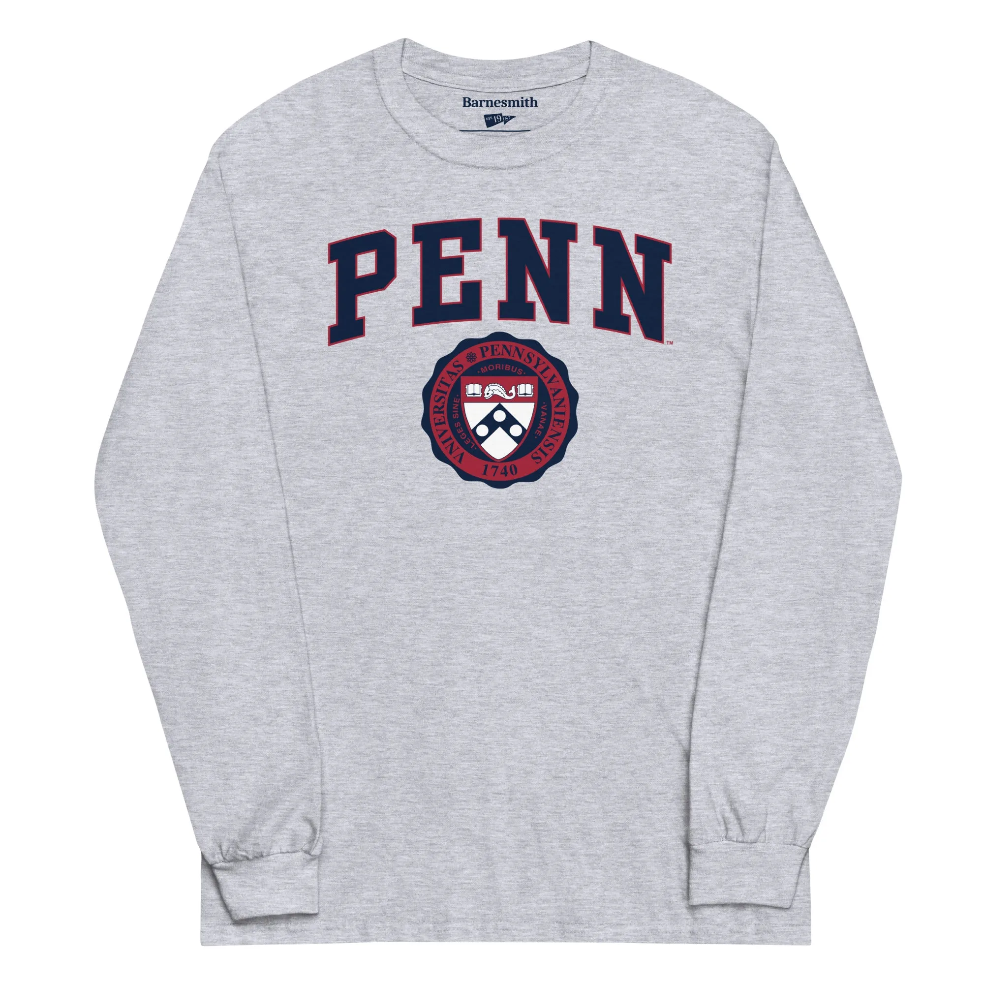 University of Pennsylvania Quakers Penn Heritage Long Sleeve T-Shirt (Charcoal Grey) sold by Ivy Sport
