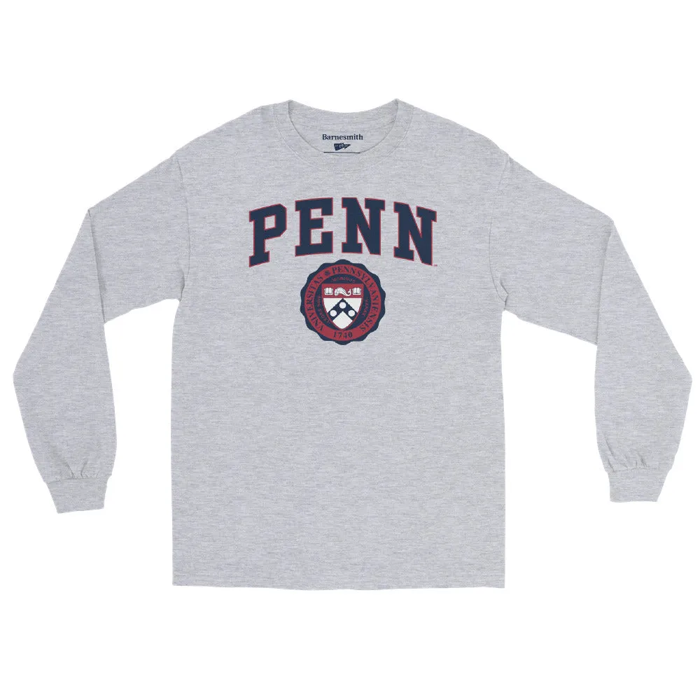 University of Pennsylvania Quakers Penn Heritage Long Sleeve T-Shirt (Charcoal Grey) sold by Ivy Sport product image thumbnail 2