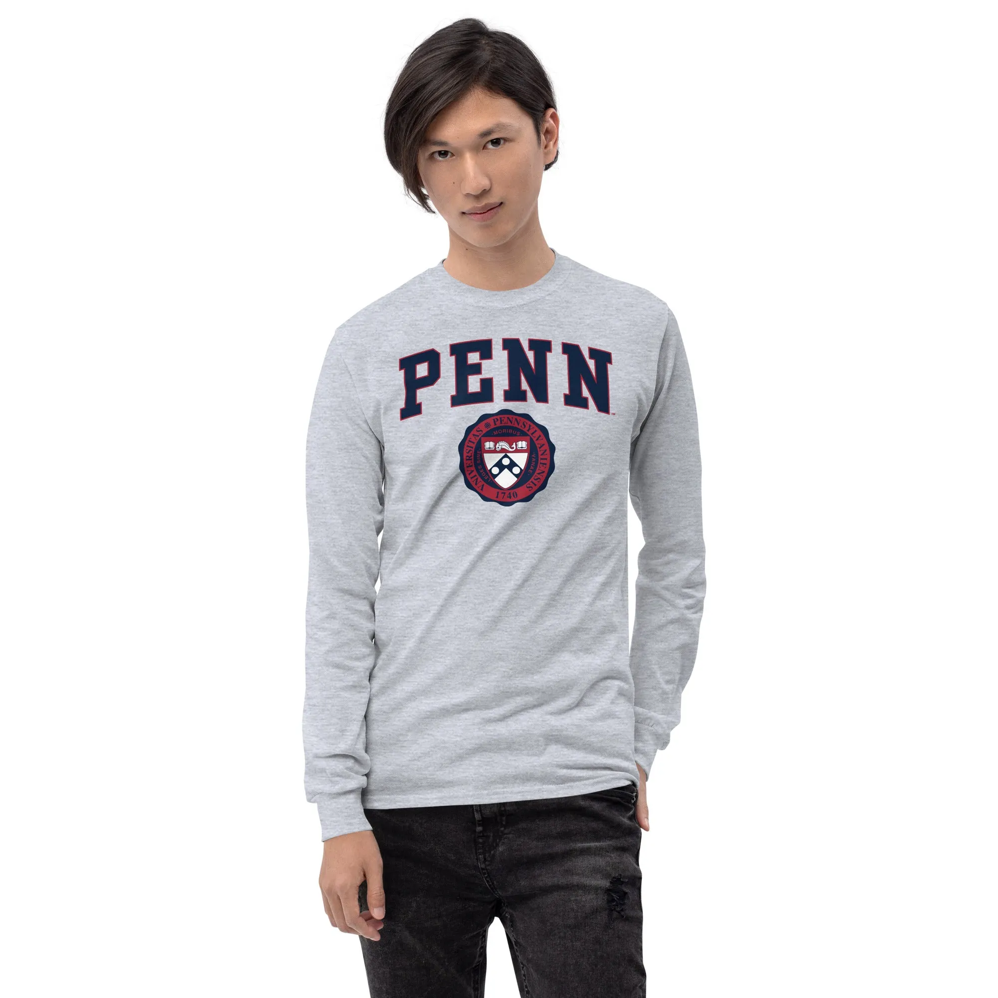 University of Pennsylvania Quakers Penn Heritage Long Sleeve T-Shirt (Charcoal Grey) sold by Ivy Sport product image thumbnail 3