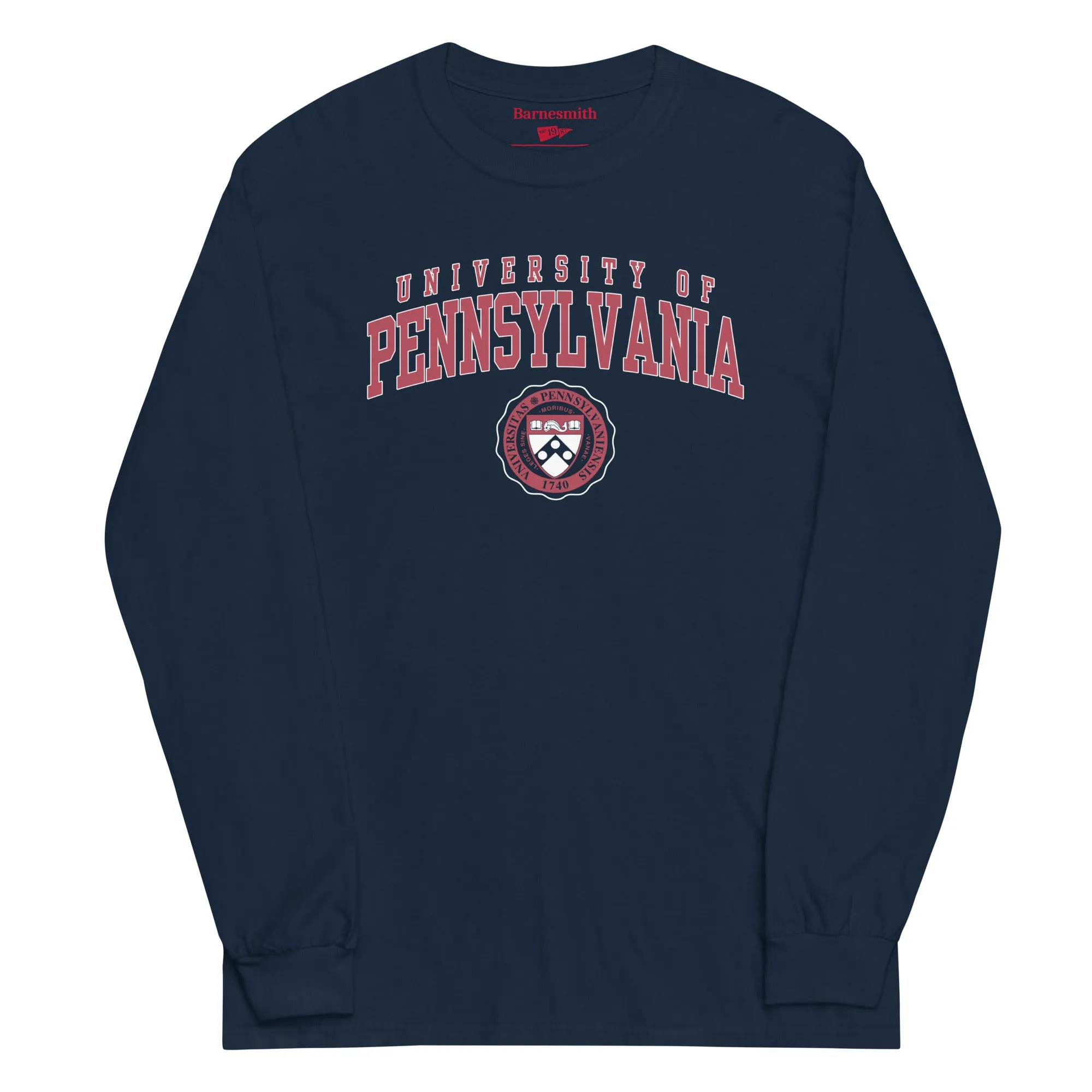 Penn Crest Long Sleeve T-Shirt (Navy) sold by Ivy Sport