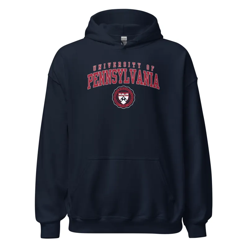 Penn Crest Hooded Sweatshirt (Navy) sold by Ivy Sport