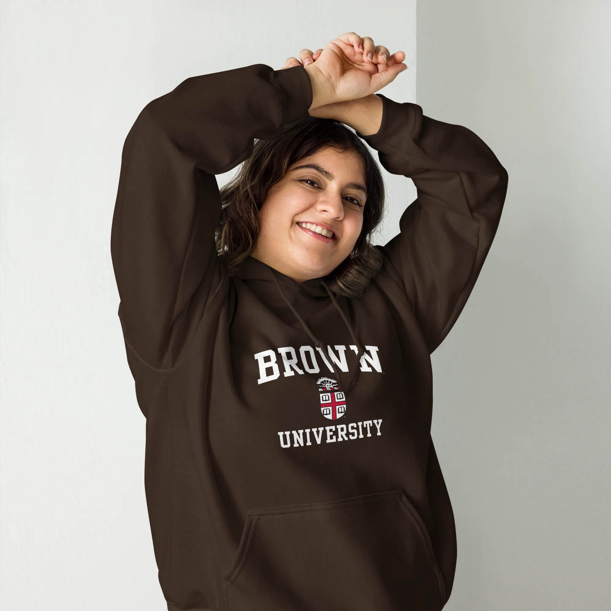 Brown Crest Hooded Sweatshirt (Brown) sold by Ivy Sport product image thumbnail 5