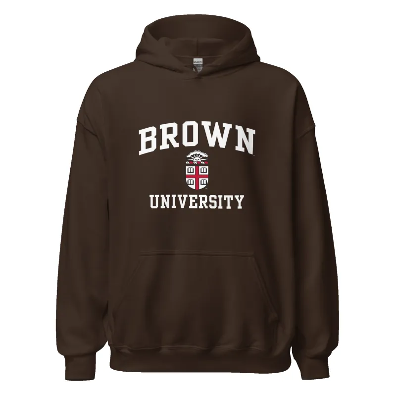 Brown Crest Hooded Sweatshirt (Brown) sold by Ivy Sport