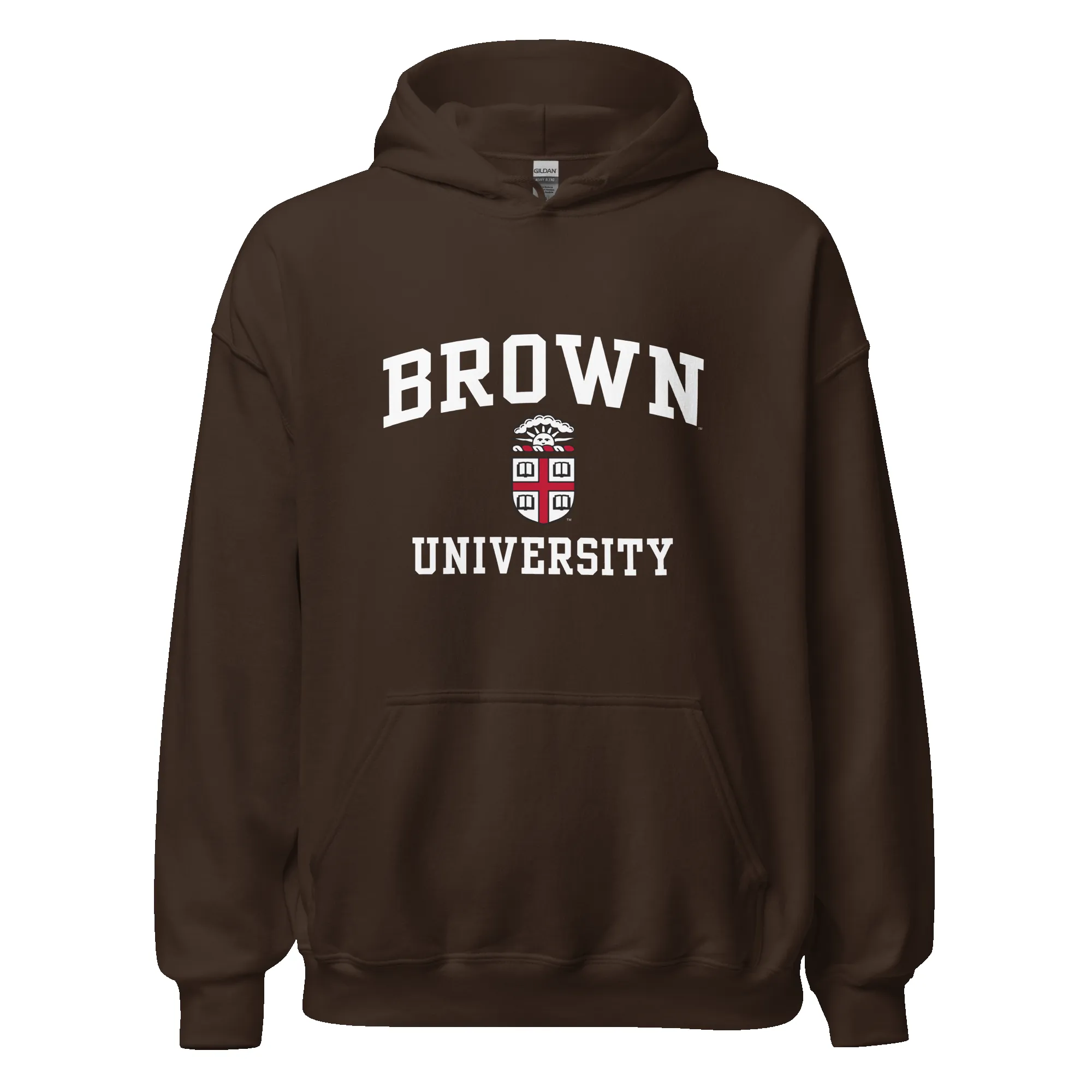 Brown Crest Hooded Sweatshirt (Brown) sold by Ivy Sport