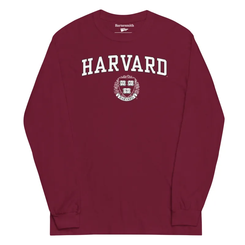 Harvard Crest Long Sleeve T-Shirt (Crimson) sold by Ivy Sport