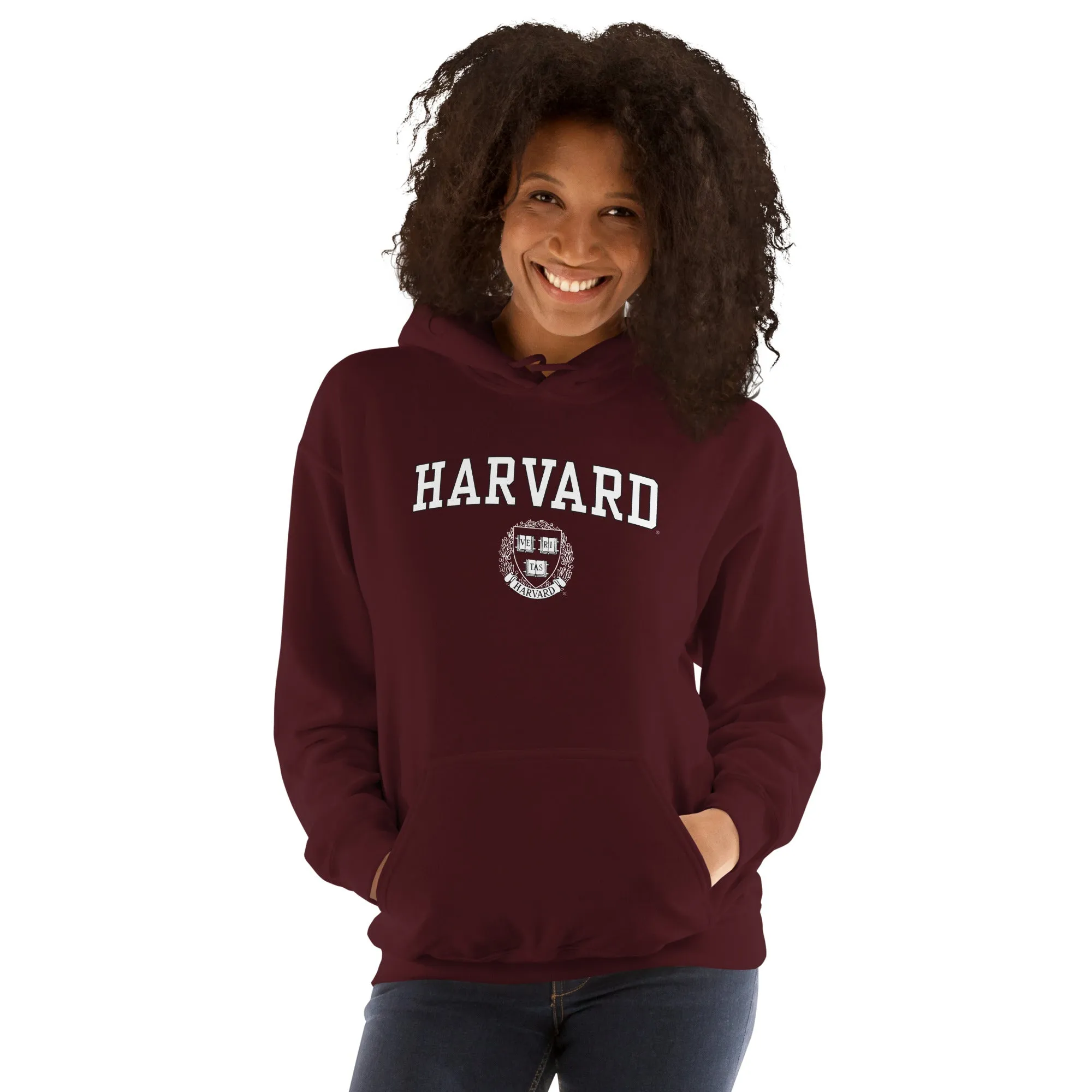 Harvard University Crest Hooded Sweatshirt (Crimson) sold by Ivy Sport product image thumbnail 5