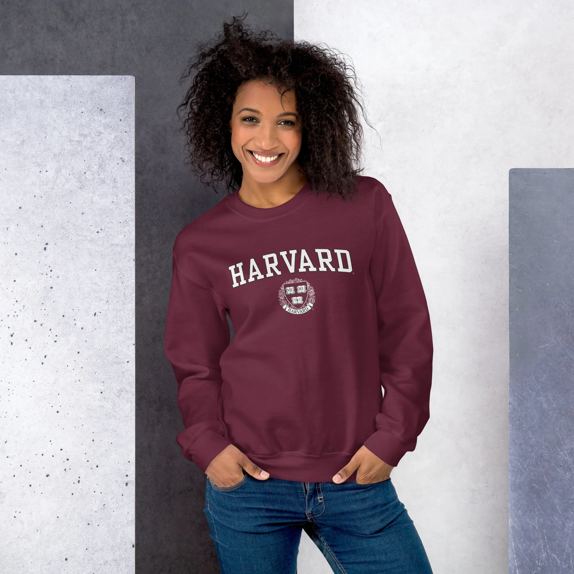 Harvard University Crest Crewneck Sweatshirt (Crimson) sold by Ivy Sport product image thumbnail 4