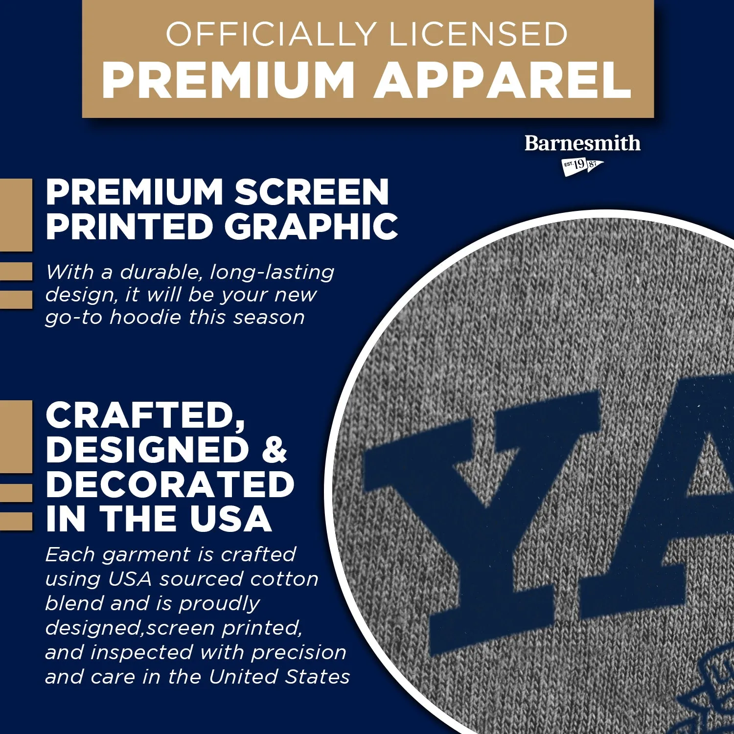 Yale Heritage Hooded Sweatshirt (Charcoal Grey) sold by Ivy Sport product image thumbnail 4