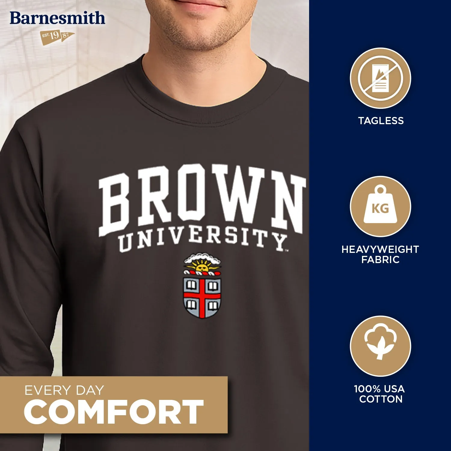 Brown Heritage Long Sleeve T-Shirt (Brown) sold by Ivy Sport product image thumbnail 3