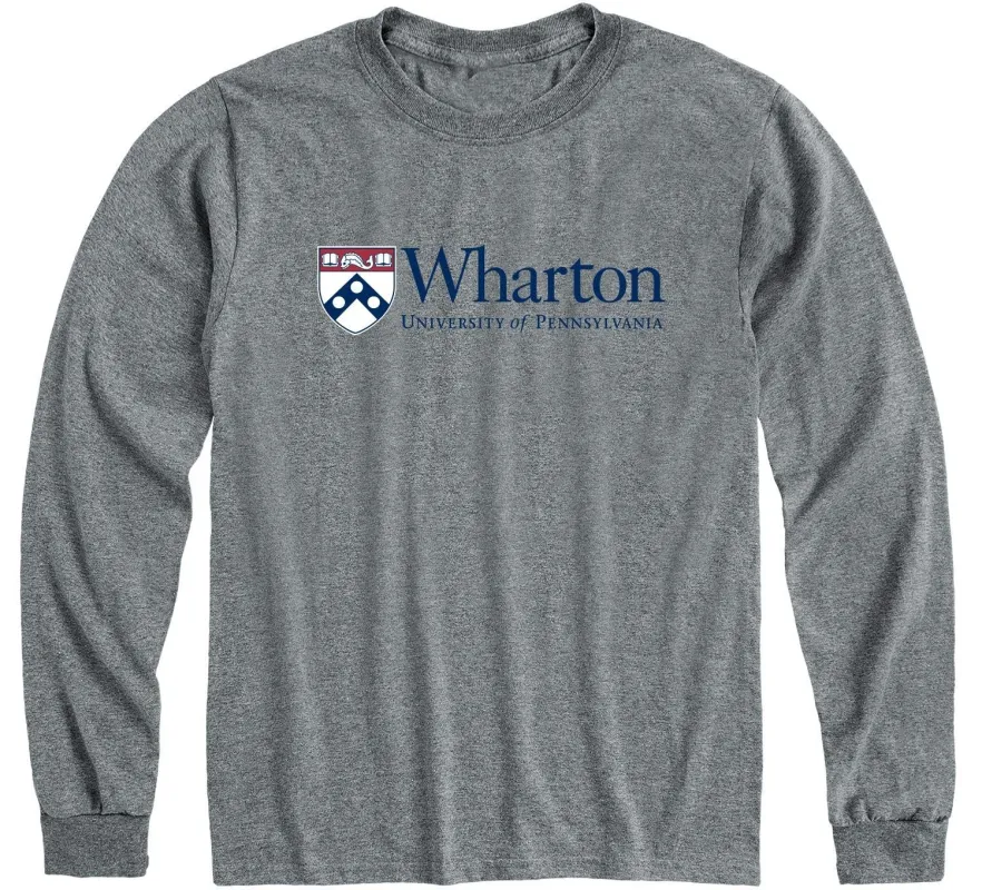 Penn Wharton Long Sleeve T-Shirt (Charcoal Grey) sold by Ivy Sport