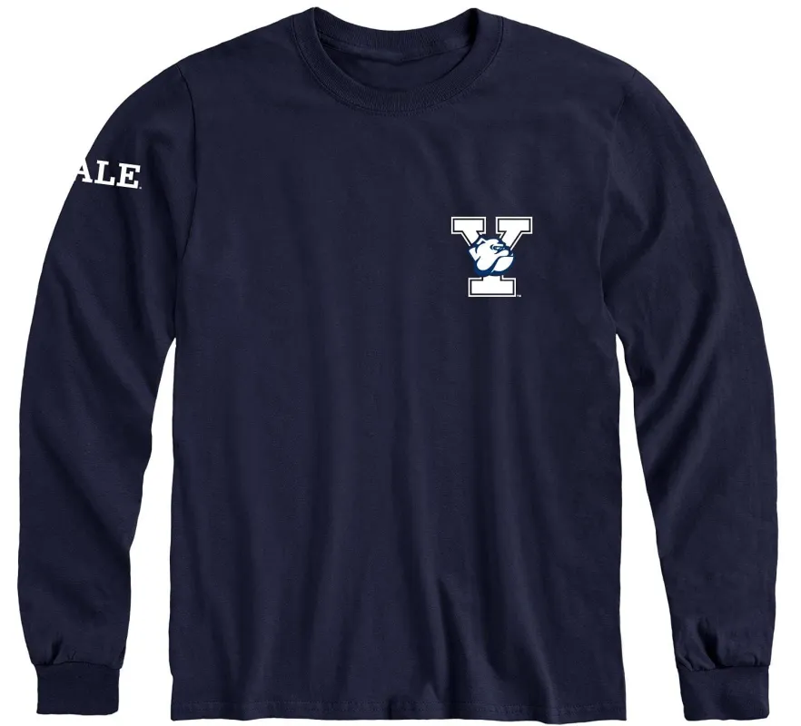 Yale Mascot Long Sleeve T-Shirt (Navy) sold by Ivy Sport