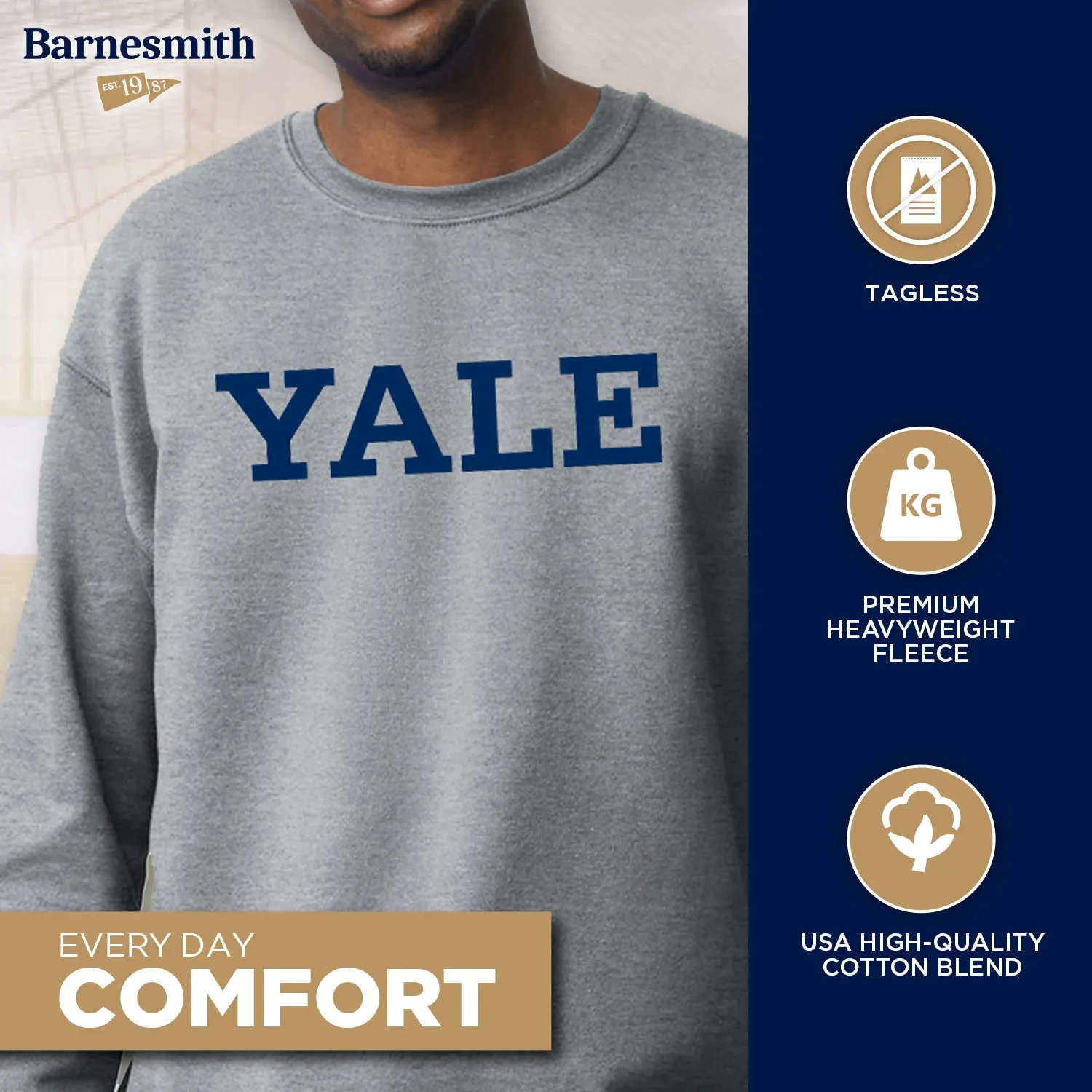 Yale Essential Sweatshirt (Heather Grey) sold by Ivy Sport product image thumbnail 3