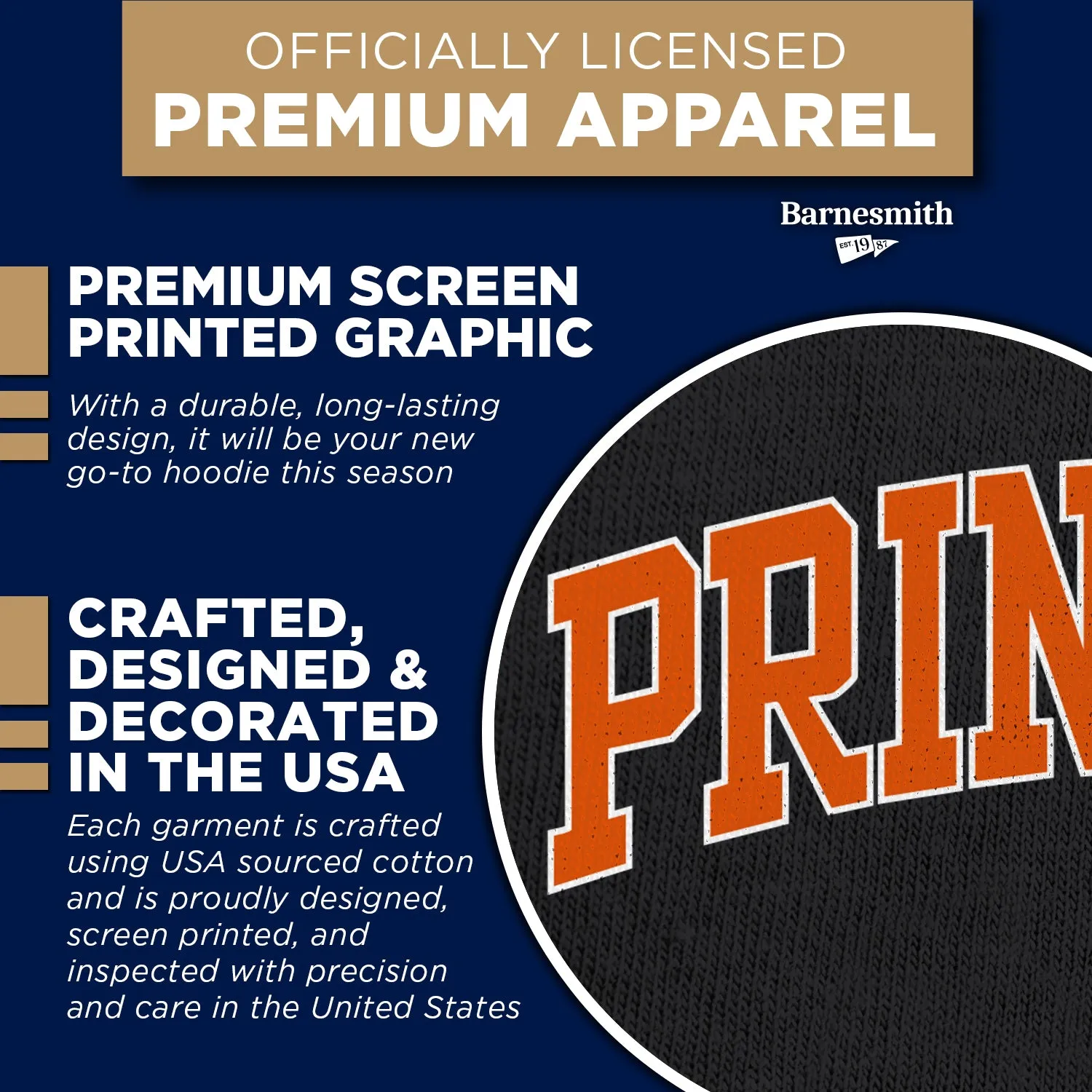 Princeton Essential Hooded Sweatshirt (Black) sold by Ivy Sport product image thumbnail 4