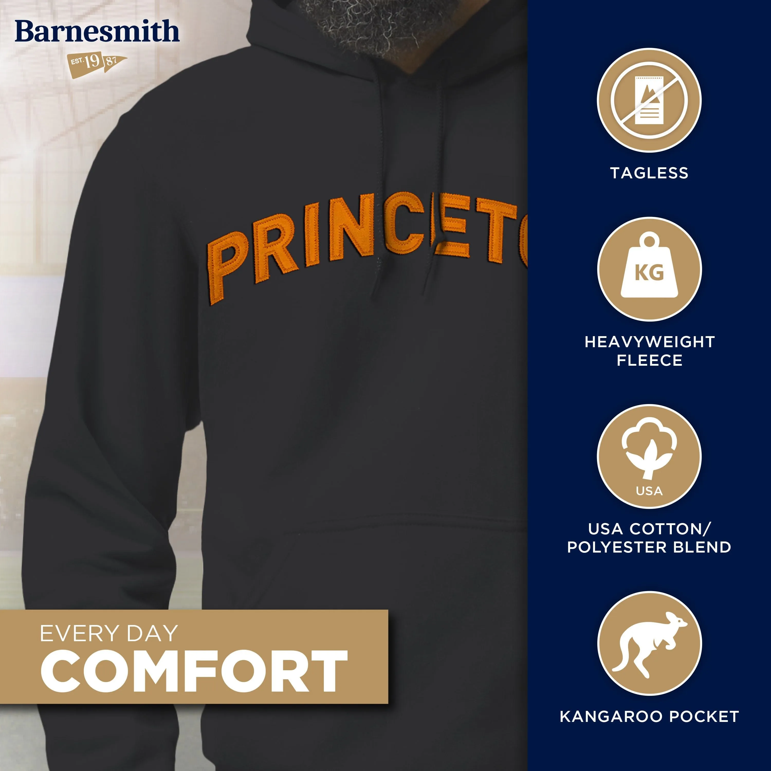 Princeton University Veritas Hooded Sweatshirt (Black) sold by Ivy Sport product image thumbnail 3