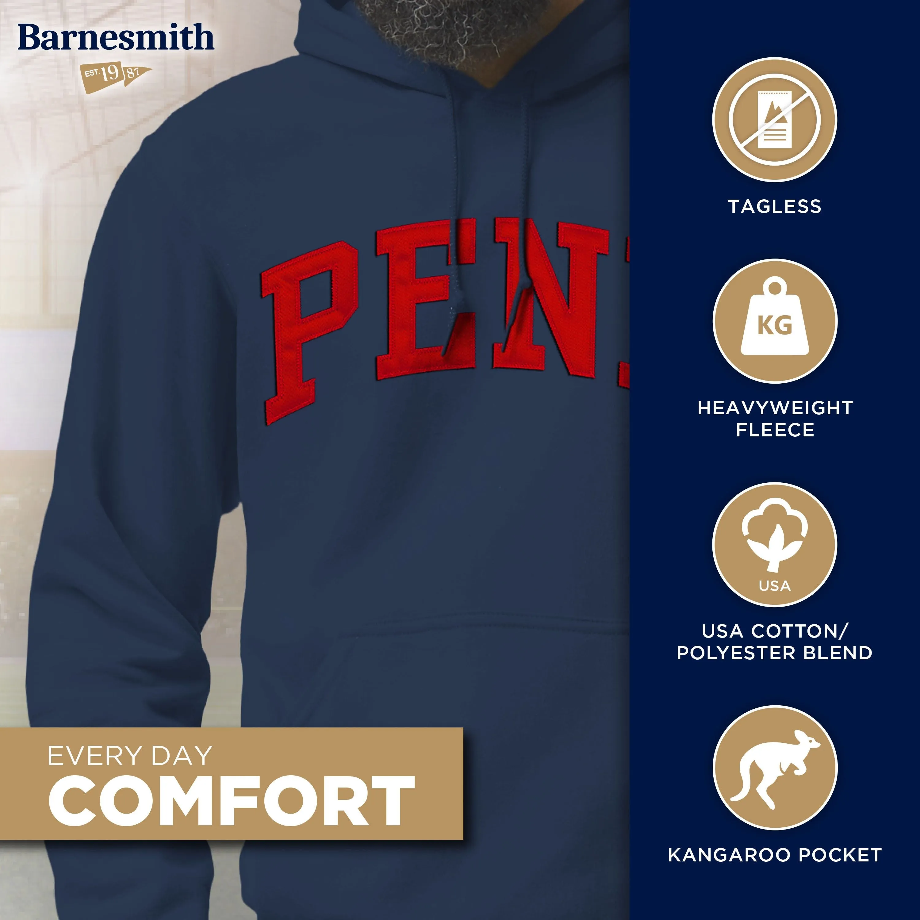 University of Pennsylvania Veritas Hooded Sweatshirt (Navy) sold by Ivy Sport product image thumbnail 3