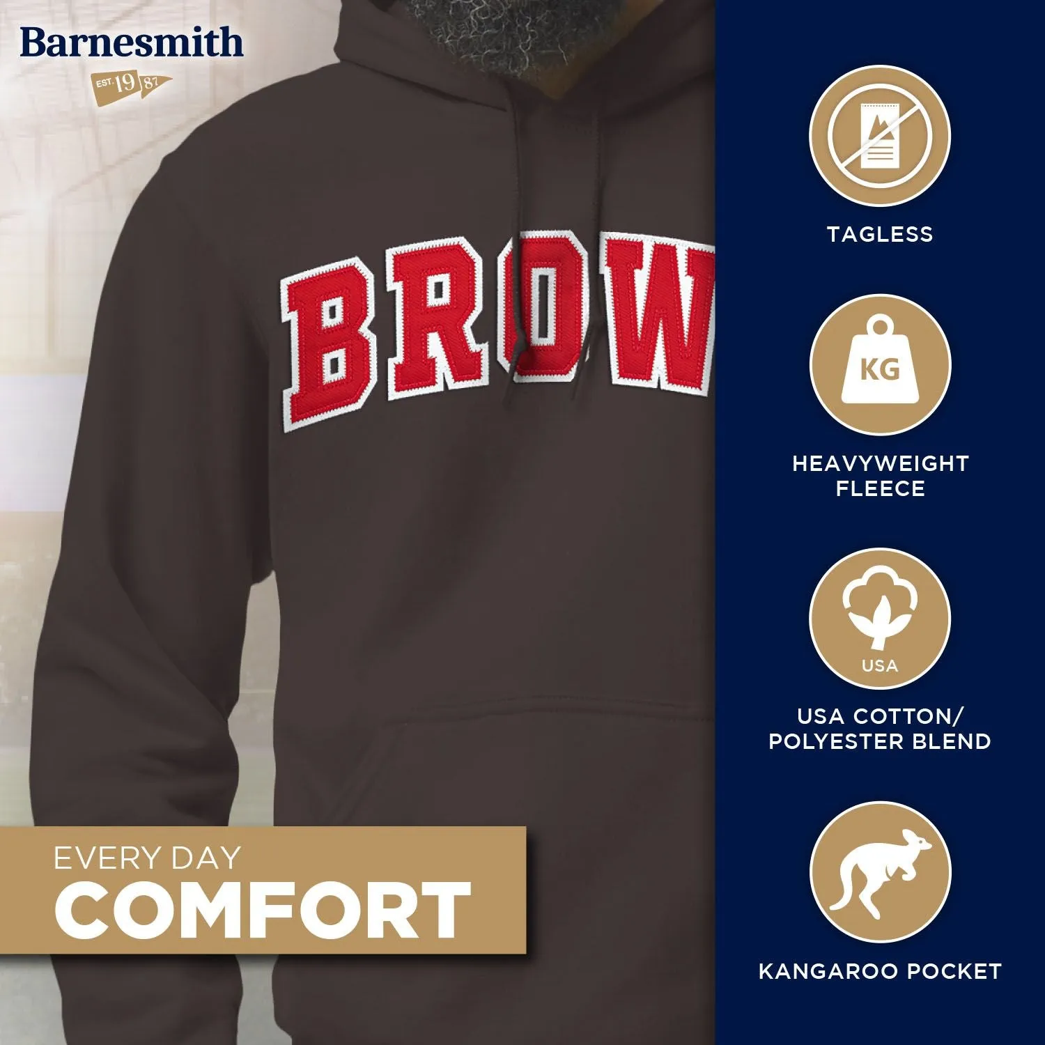 Brown University Veritas Hooded Sweatshirt (Brown) sold by Ivy Sport product image thumbnail 3
