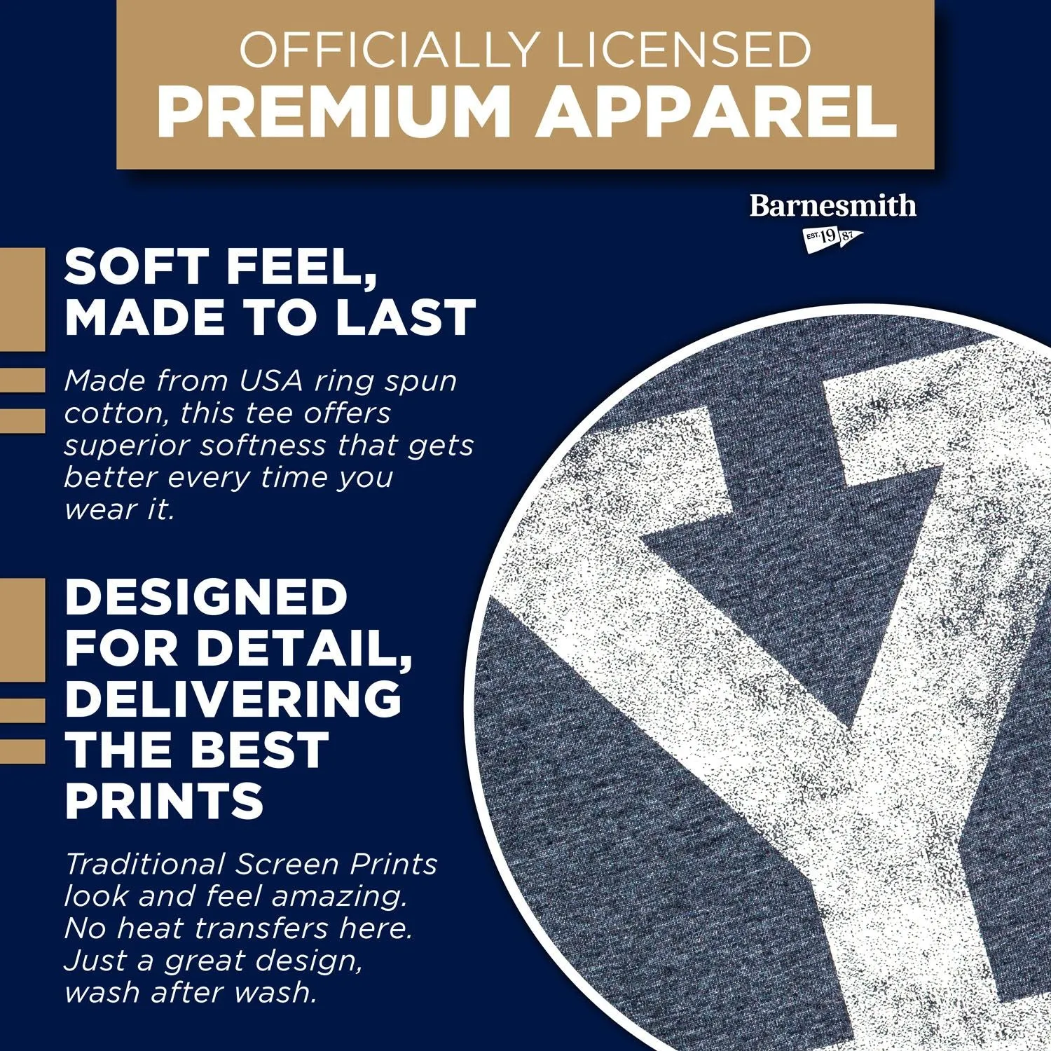 Yale University Short-Sleeve Laude T-Shirt (Navy) sold by Ivy Sport product image thumbnail 5