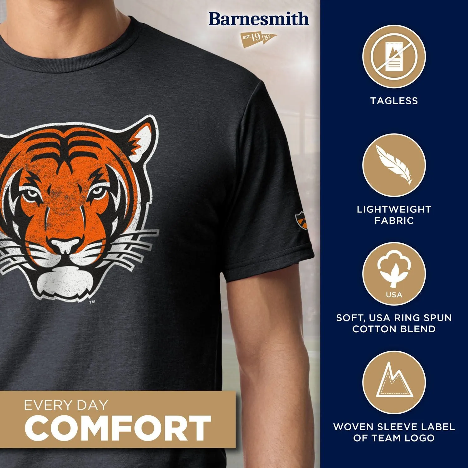 Princeton University Short-Sleeve Laude T-Shirt (Dark Grey) sold by Ivy Sport product image thumbnail 4