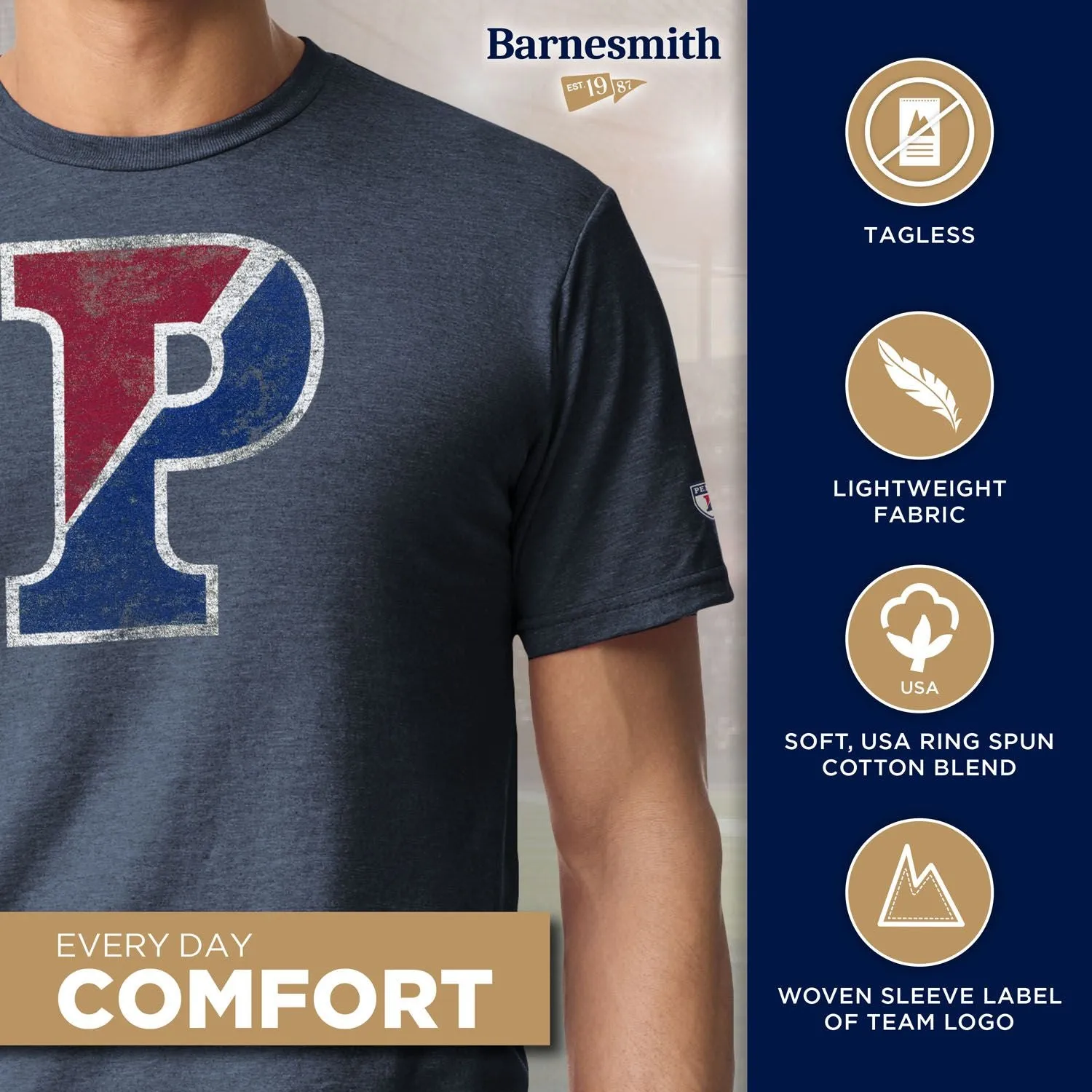 University of Pennsylvania Short-Sleeve Laude T-Shirt (Navy) sold by Ivy Sport product image thumbnail 4