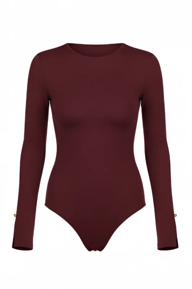 ComfiClose™: The Paris Bodysuit in Burgundy sold by Ashly Rae product image thumbnail 3