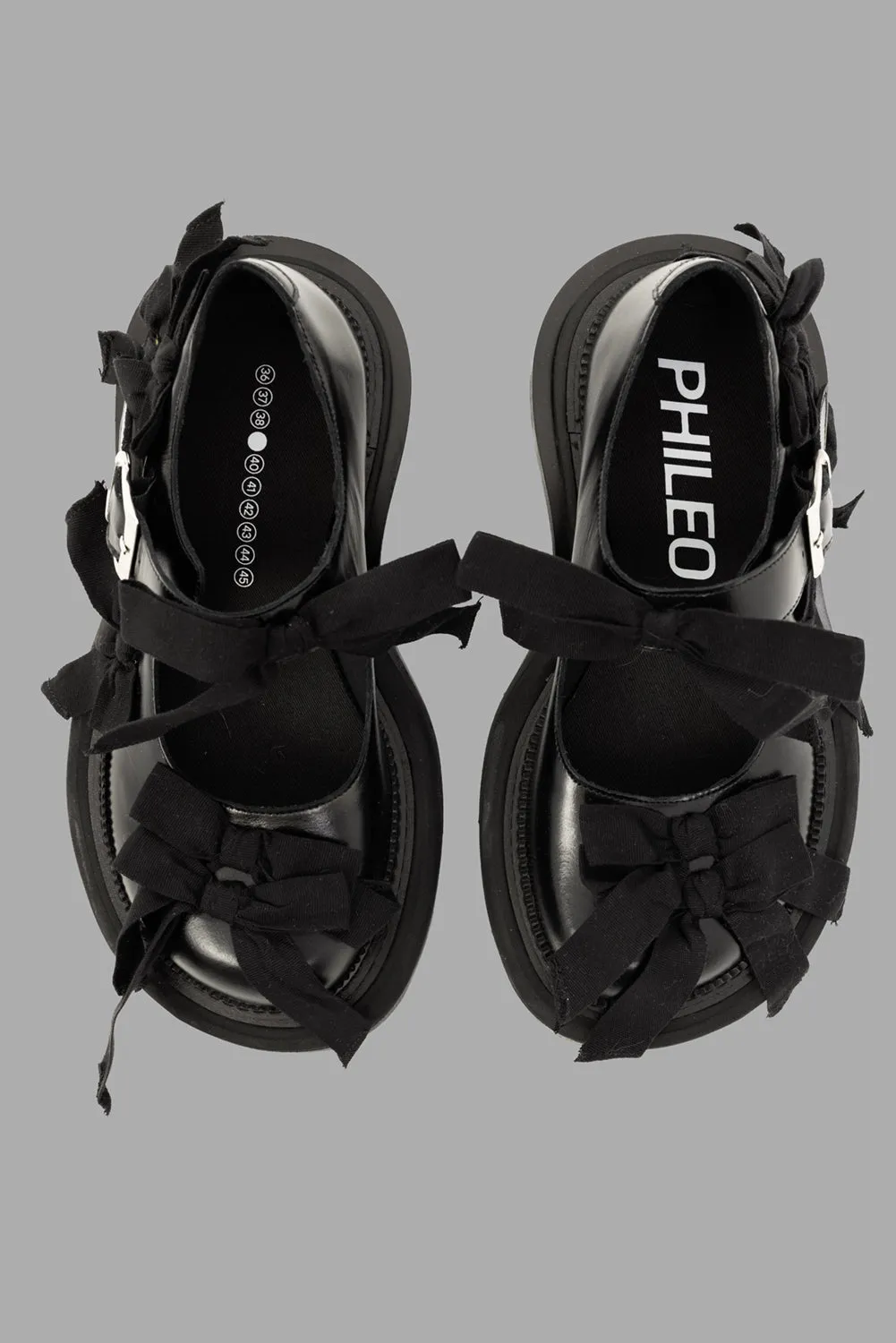 Mary Jane Superstrate with Canvas Bows in Black sold by Plus Zero Concept Store product image thumbnail 2