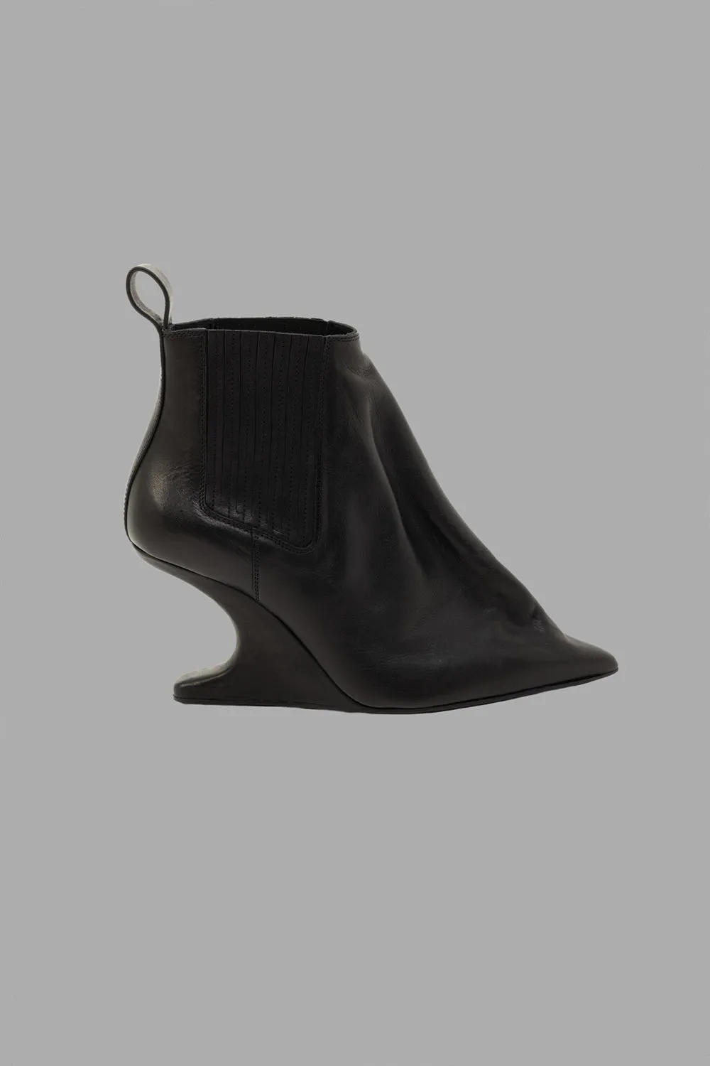 Ankle Taco Leather Boots in Black sold by Plus Zero Concept Store