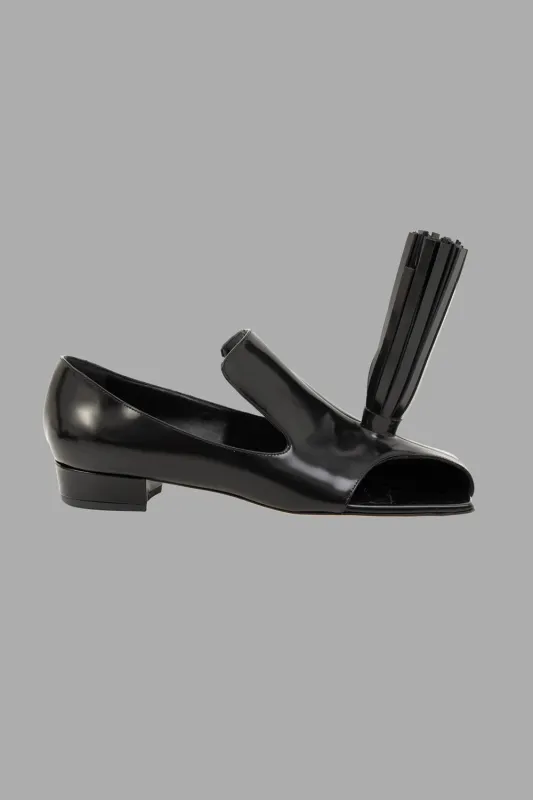 Tim Palma Calf-Leather Tassel Loafers in Black made by A.W.A.K.E. MODE