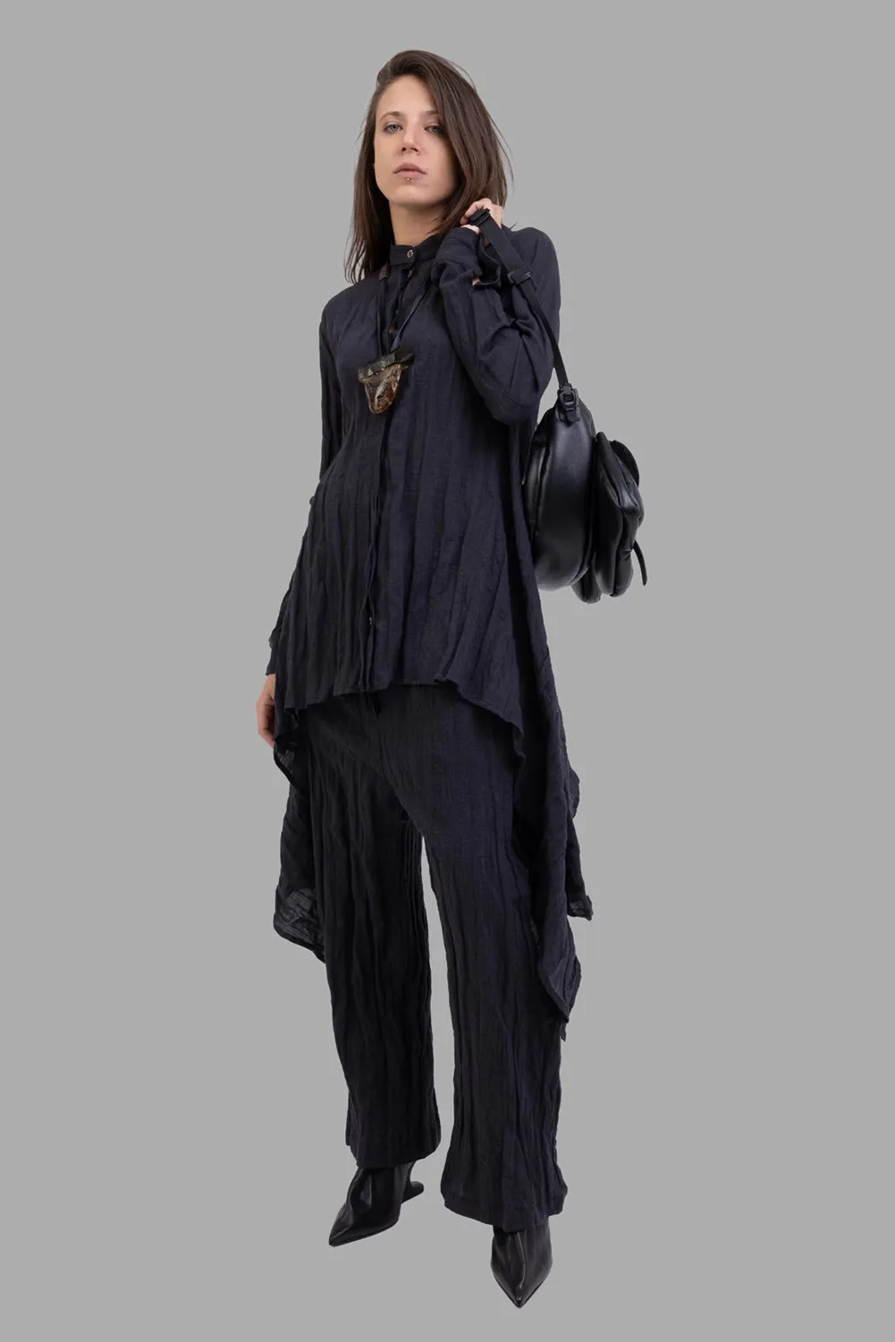 Asymmetric Crinkled Long Shirt sold by Plus Zero Concept Store product image thumbnail 2