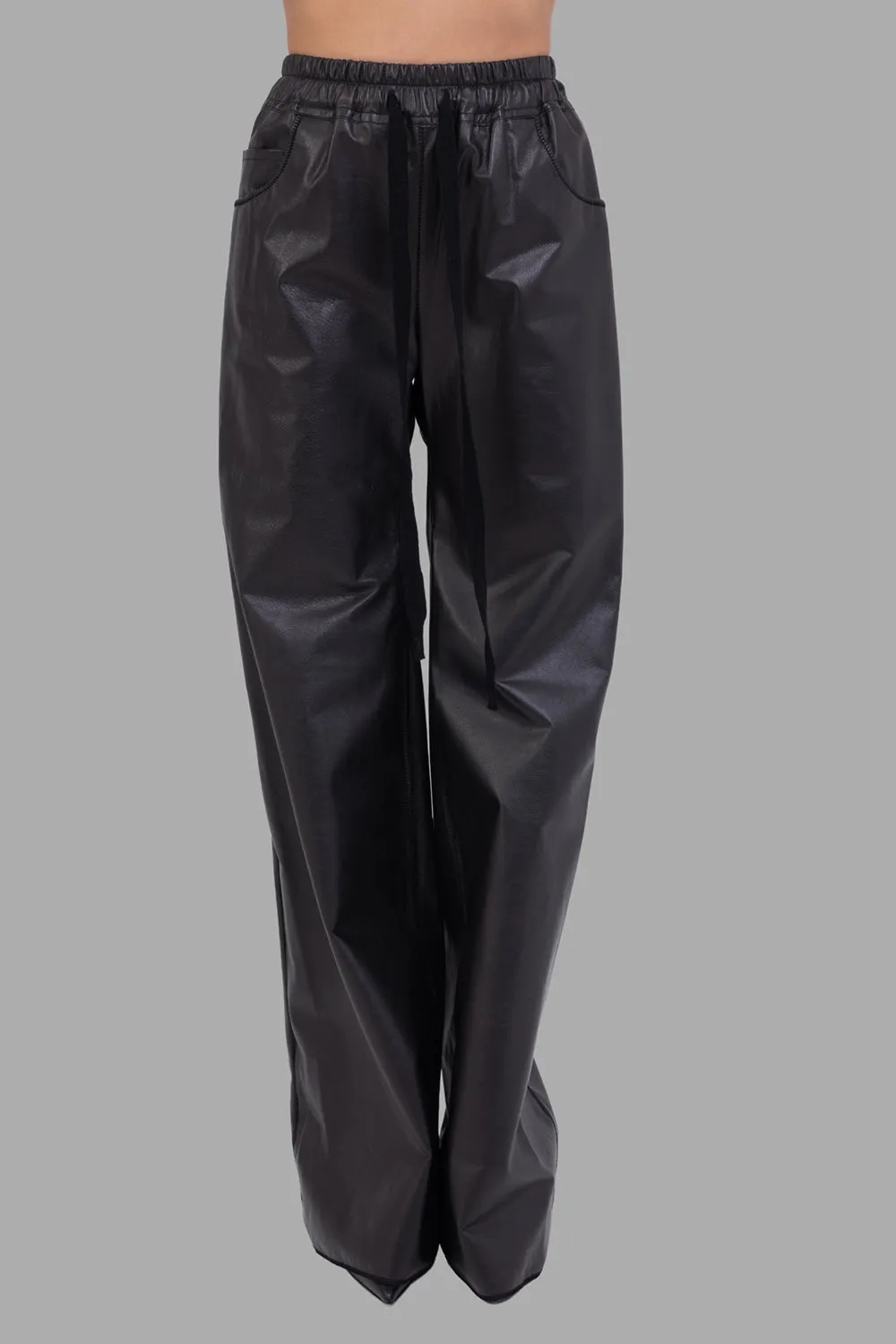 Wide-Leg Calf Leather Easy Pants sold by Plus Zero Concept Store