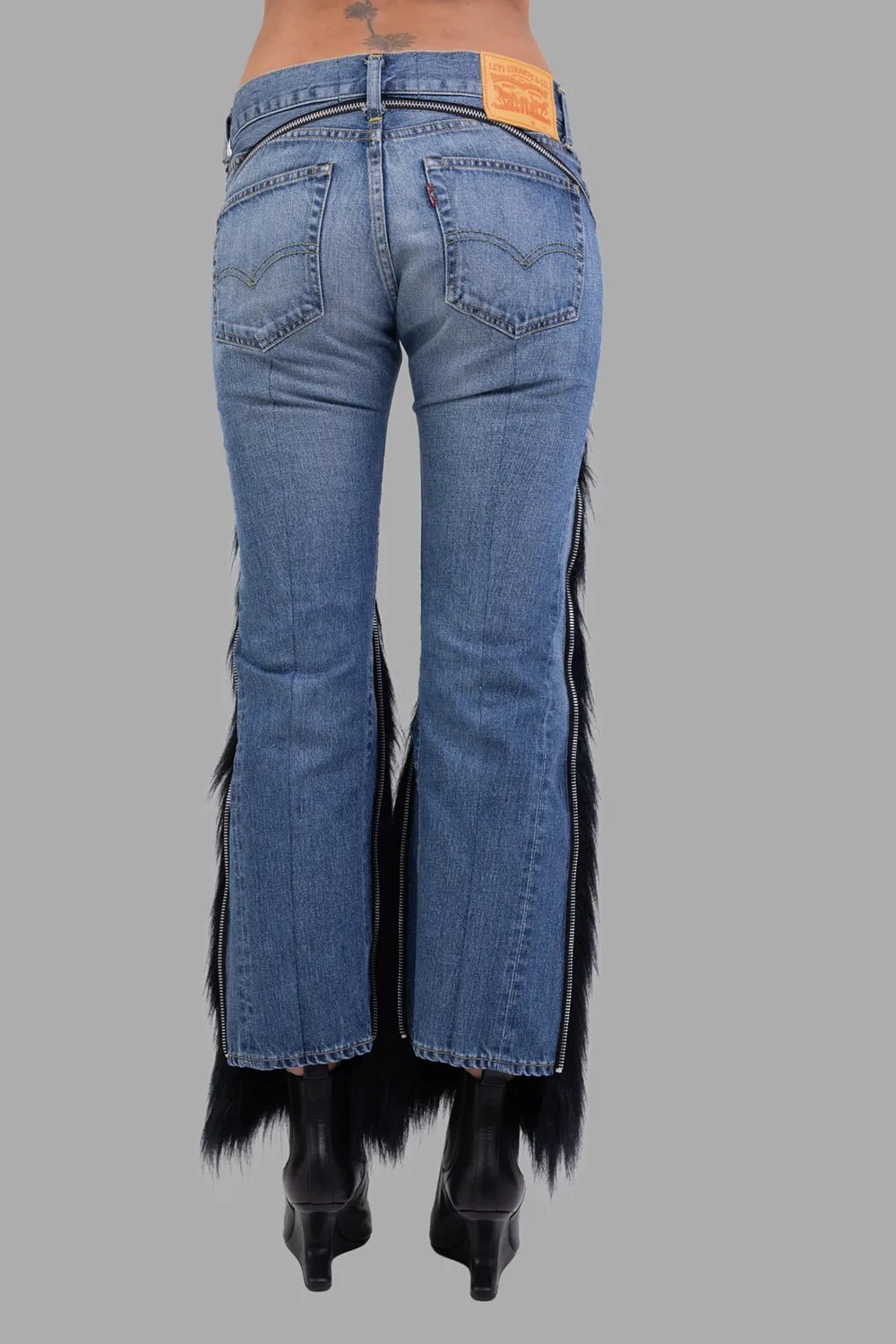 Denim & Faux-Fur Paneled Jeans | Junya Watanabe x Levi’s sold by Plus Zero Concept Store product image thumbnail 3