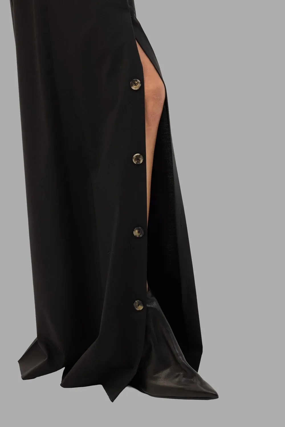 Full-Split Wide-Leg Wool Pants in Black sold by Plus Zero Concept Store product image thumbnail 3