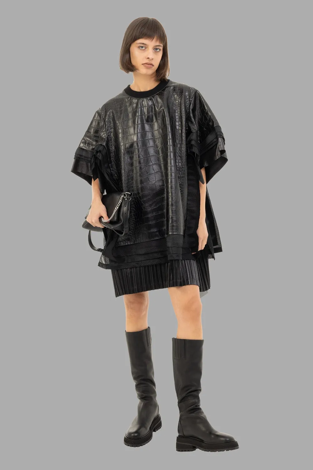 Croc-Embossed Faux-Leather Top sold by Plus Zero Concept Store product image thumbnail 2