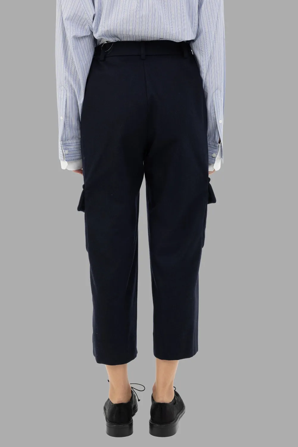Wool–Nylon Cargo Trousers in Navy sold by Plus Zero Concept Store product image thumbnail 3