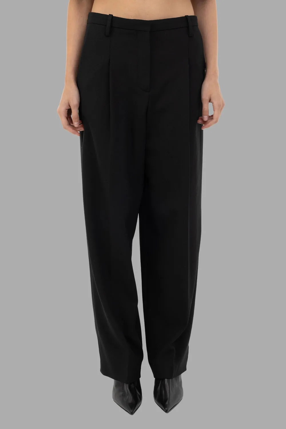 Elsa Wide-Leg Trousers in Black sold by Plus Zero Concept Store
