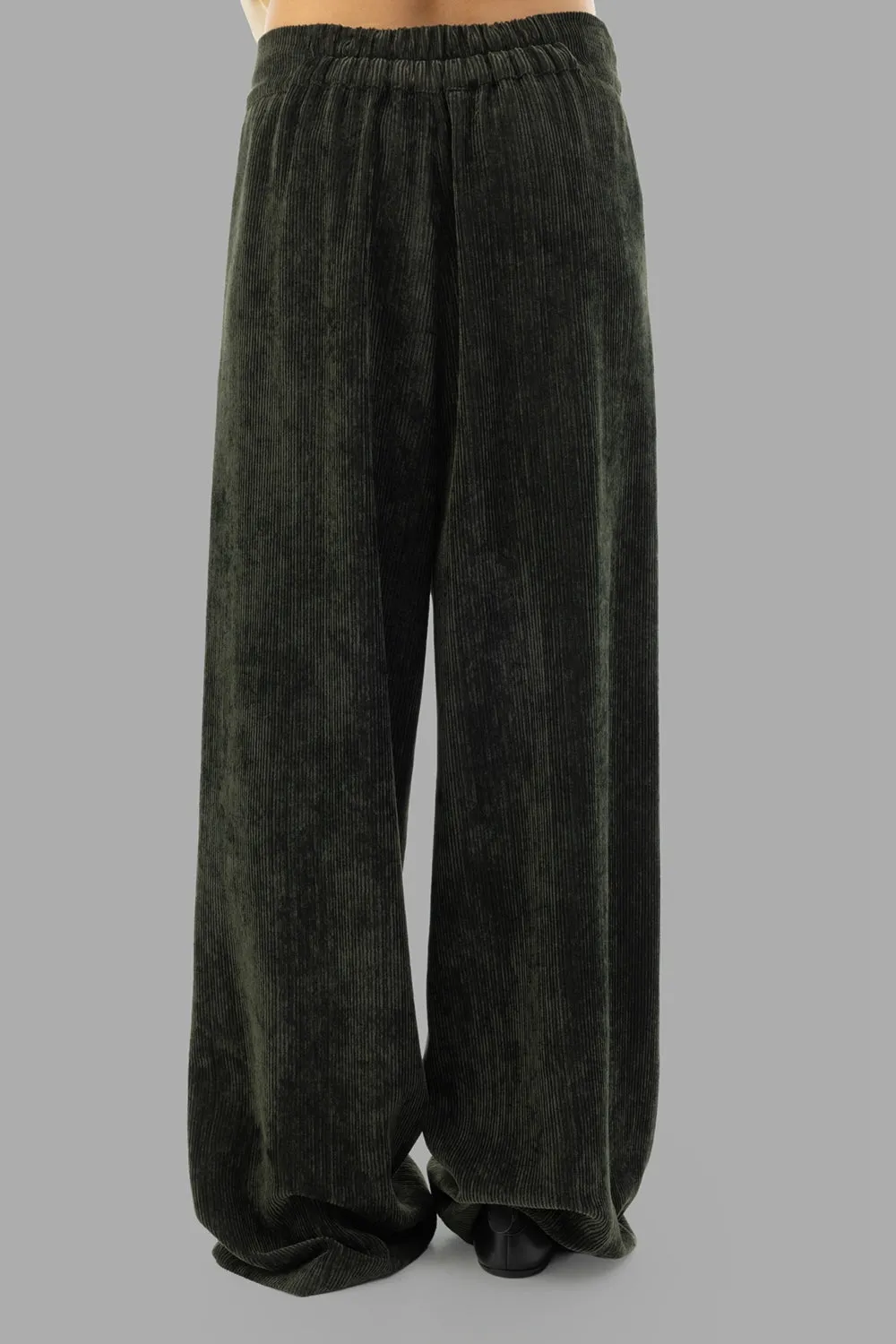 Velvet Wide-Leg Trousers in Mastice sold by Plus Zero Concept Store product image thumbnail 2