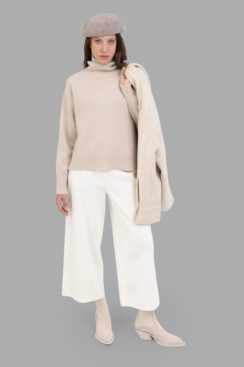 Viscose Knit Culottes in Ivory sold by Plus Zero Concept Store product image thumbnail 2