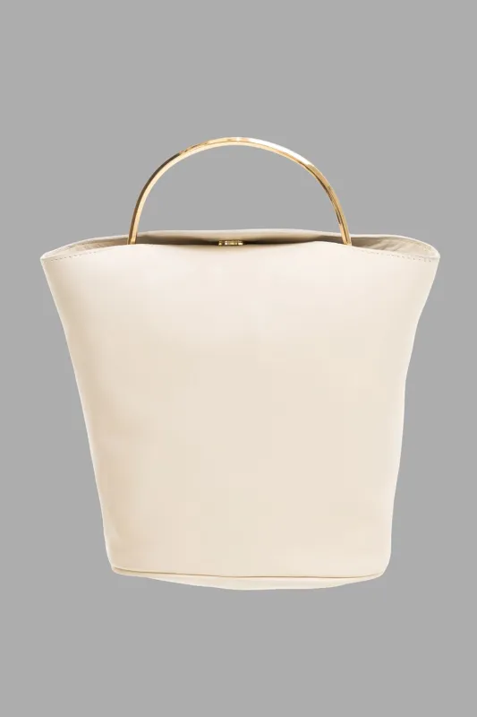 Small Top-Handle Bag in Stucco sold by Plus Zero Concept Store