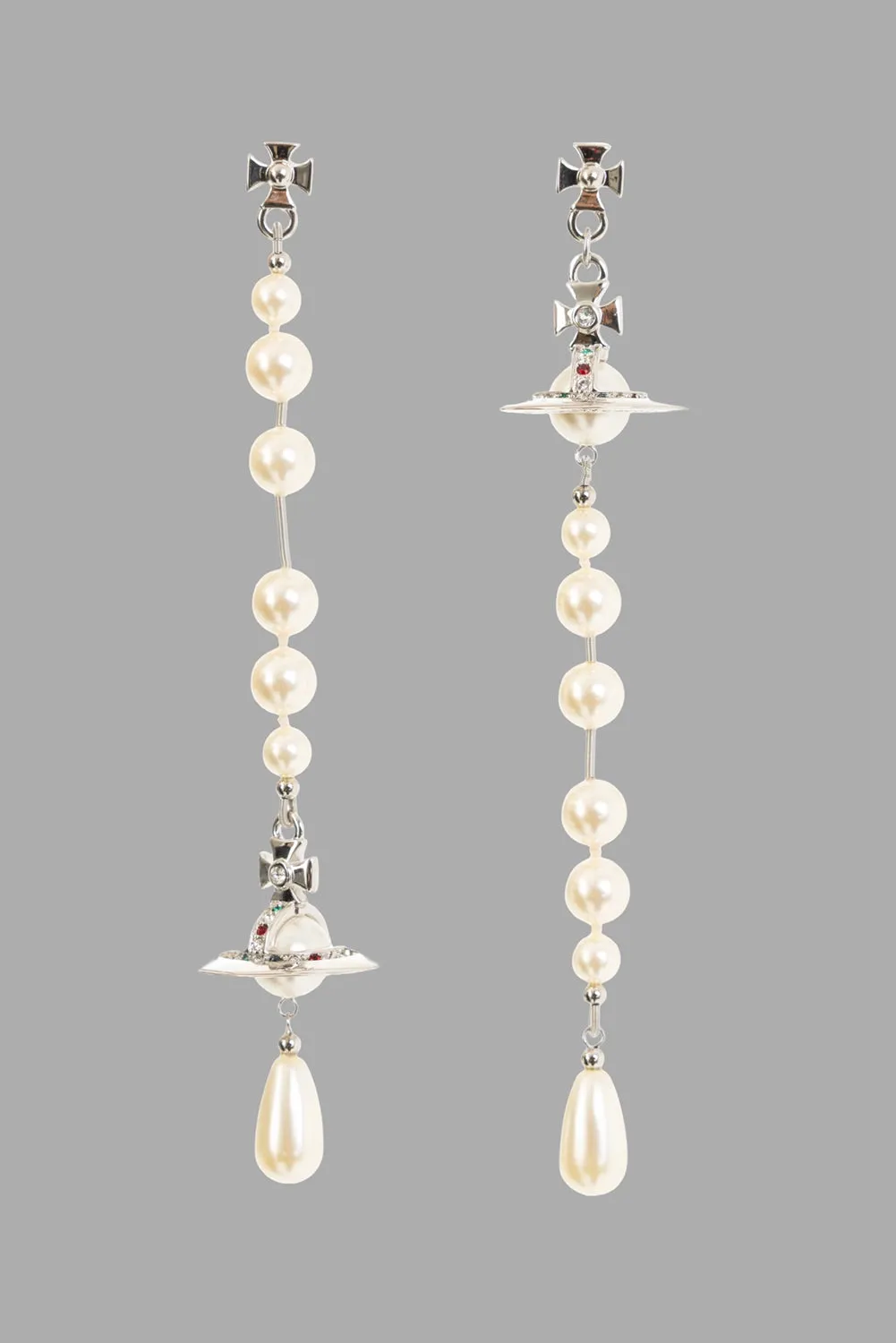 Broken Pearl Orb Earrings in Platinum/Pearl sold by Plus Zero Concept Store