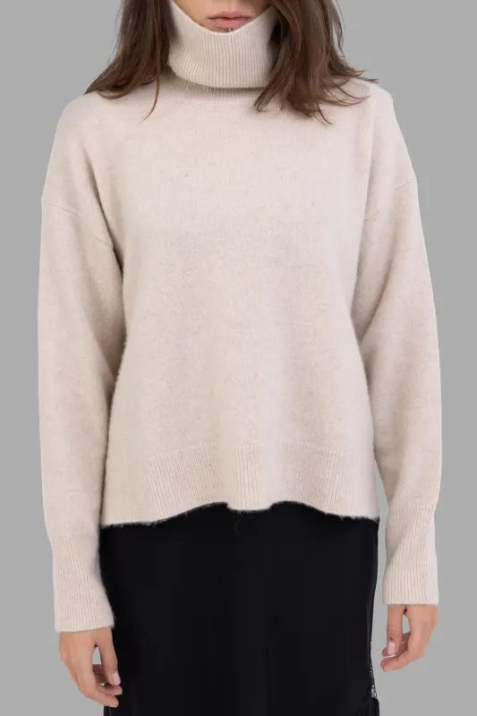 Brushed Cashmere-Blend Turtleneck in Affogato sold by Plus Zero Concept Store