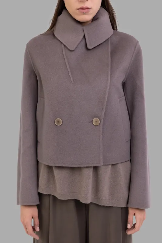 Double-Face Wool-Cashmere Jacket in Mushroom sold by Plus Zero Concept Store