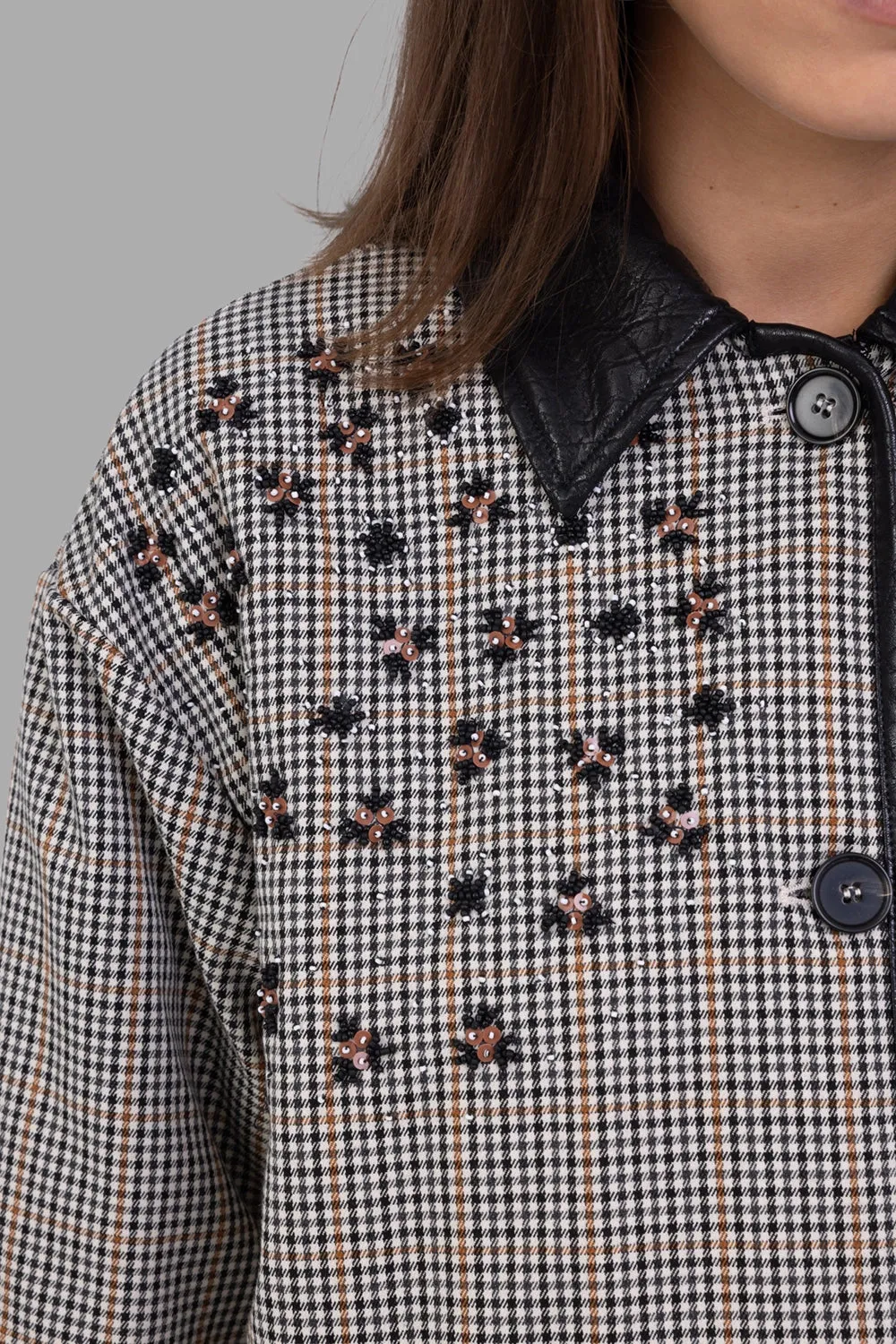 Micro-Check Embroidered Jacket in Ivory sold by Plus Zero Concept Store product image thumbnail 3