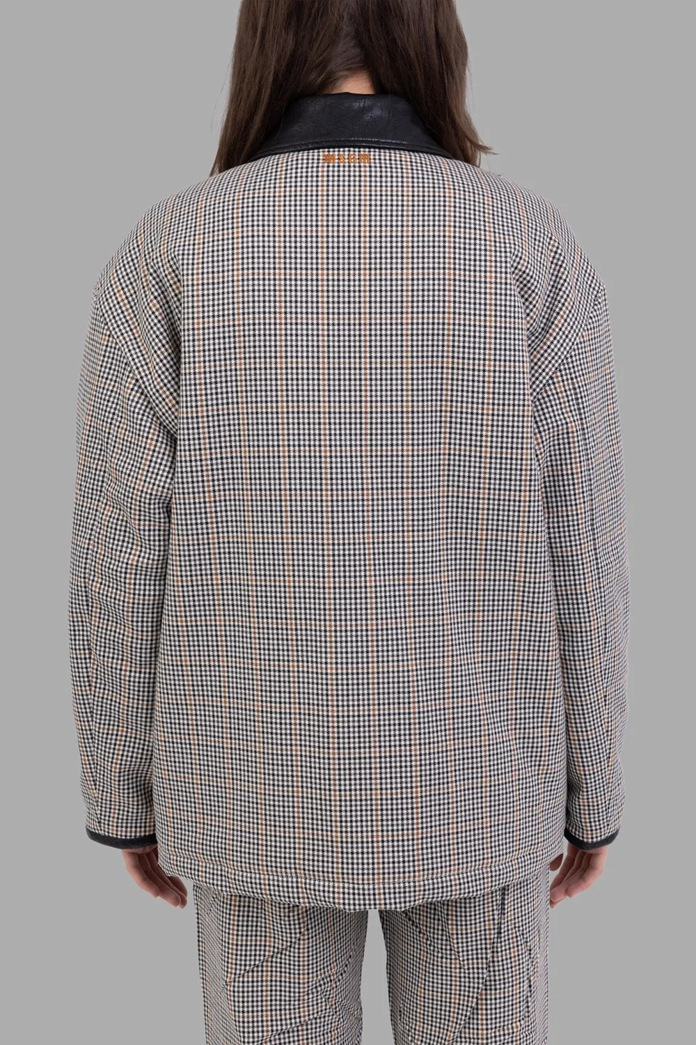 Micro-Check Embroidered Jacket in Ivory sold by Plus Zero Concept Store product image thumbnail 4