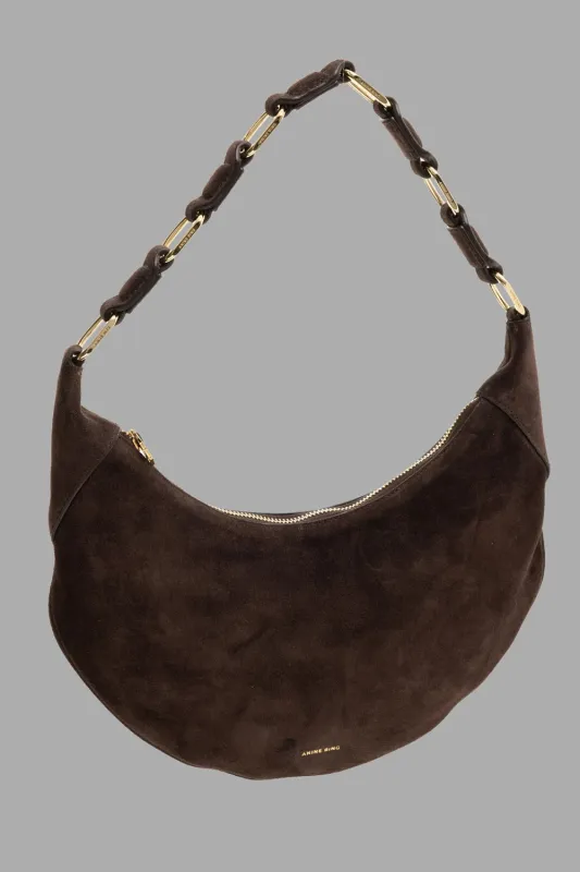 Suede Chain-Link Hobo Bag sold by Plus Zero Concept Store