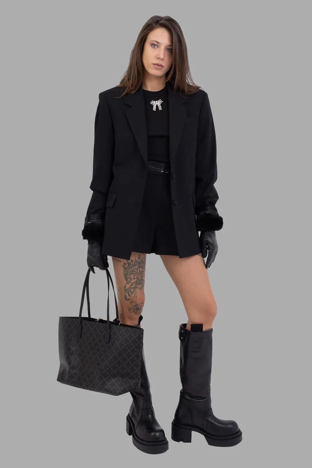 Virgin Wool Single-Breasted Blazer in Black sold by Plus Zero Concept Store product image thumbnail 2