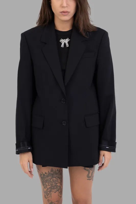 Virgin Wool Single-Breasted Blazer in Black sold by Plus Zero Concept Store