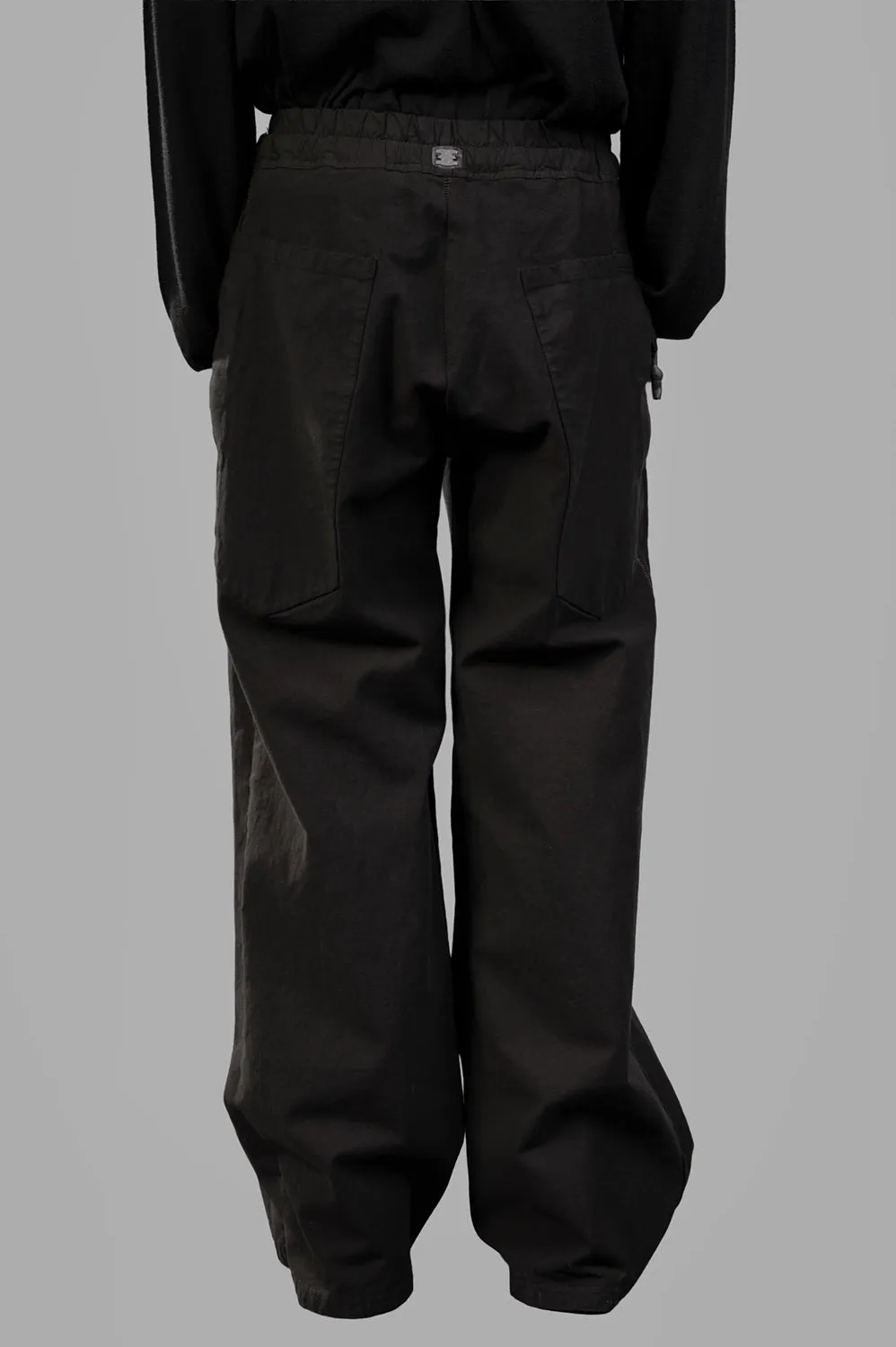 Wide-Leg Drawstring Trousers in Noir sold by Plus Zero Concept Store product image thumbnail 2