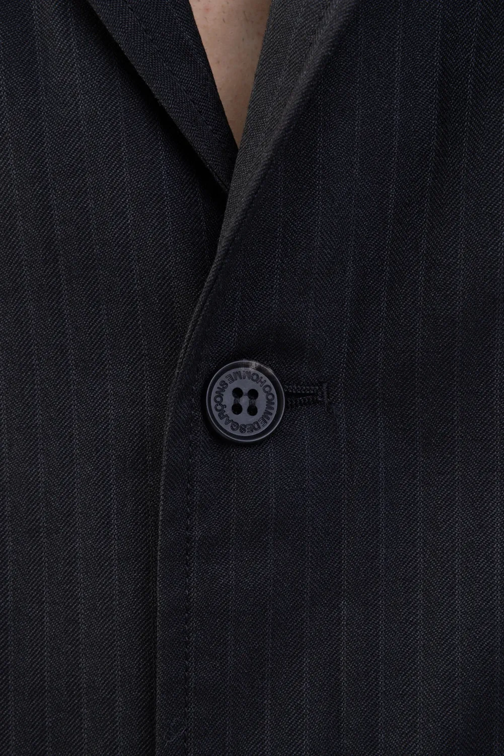 Relaxed Pinstripe Cotton Jacket in Black sold by Plus Zero Concept Store product image thumbnail 4